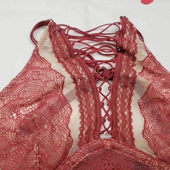 Victoria's Secret Very Sexy Brown Lace Up Racerback Bralette Bra XS NWT - Picture 2 of 4